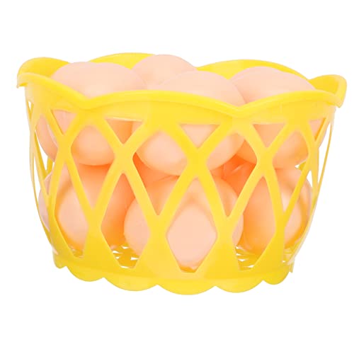 CIYODO 1 Satz Kunststoff Eier für DIY Osterdekoration Bunte Bemalbare Simulationseier mit Korb für Kreative Bastelprojekte und Spielspaß von CIYODO