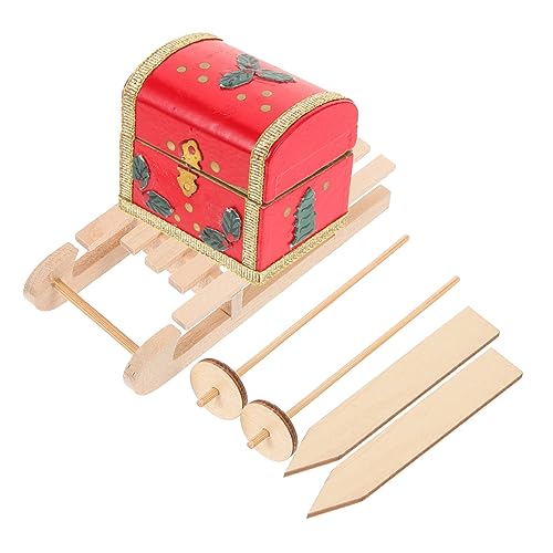 CIYODO 1 Satz Mini-Hausbedarf Mini- -Dekor Spielzeug Weihnachtsdekorationen Puppenhaus aus Holz Christbaumschmuck simuliertes Schlittendekor Weihnachts-Mini-Ornamente Miniatur Skibrett von CIYODO
