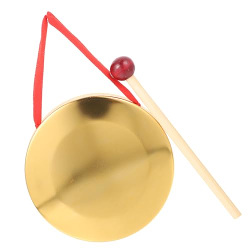 CIYODO 1 Satz Mini Kupfer Gong Handgong für Tragbares Musikinstrument mit Spielhammer für Feste und Kreative Musikspiele Fördert Rhythmusgefühl und Spaß von CIYODO