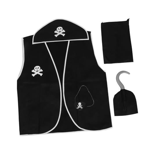 CIYODO 1 Satz Piratenanzug Piratenkostüme Outfit Piratenzubehör für Erwachsene Haken Piratenkostüm für Damen Piraten-Kopfbedeckung Halloween-Piratenmütze Herrenpiratenkostüm Tuch Schwarz CIYODO 1 Satz Piratenanzug Piratenkostüme Outfit Piratenzubehör für Erwachsene Haken Piratenkostüm für Damen Piraten-Kopfbedeckung Halloween-Piratenmütze Herrenpiratenkostüm Tuch Schwarz von CIYODO