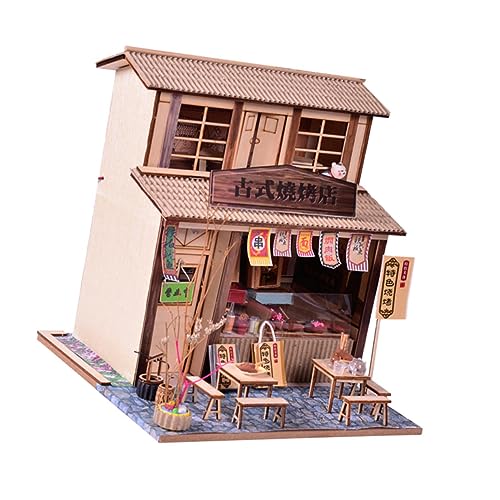 CIYODO 1 Satz Praktisches Puzzle- Hölzernhaus -Puzzle -kit DIY Retro-Architektur-hausbausatz Rätsel Zum Zusammenbauen des Brown Holz von CIYODO
