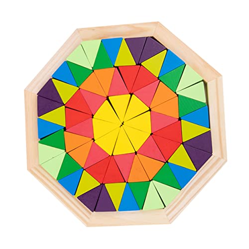 CIYODO 1 Satz Regenbogenblöcke Holzbaustein pädagogisches Frühes Lernen Lernblöcke für Regenbogen-Bausteine logischer Baustein Puzzles hölzern von CIYODO