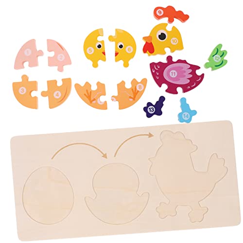 CIYODO 1 Satz Rooster -Wachstumspuzzle Vorschule Kleinkindspielzeug Form Tiere puzzlematte Kinderspielzeug Kindergarten-Rätsel Kinderpuzzle Puzzlespielzeug hölzern von CIYODO