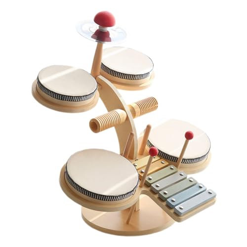 CIYODO 1 Satz Satz Schlagzeug Für Jazz-Drum- Musikspielzeug Schlaginstrumente, Musikspielzeug Kleinkind Musikspielzeug Frühes Bildungsspielzeug Holz von CIYODO