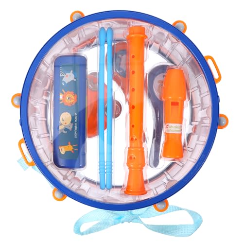 CIYODO 1 Satz Schlagzeug Set für Percussion Rassel Trommel Musikalisches Lerninstrument für Kleinkinder Sicheres Plastikmaterial für Geburtstagsfeiern und Feiertage von CIYODO