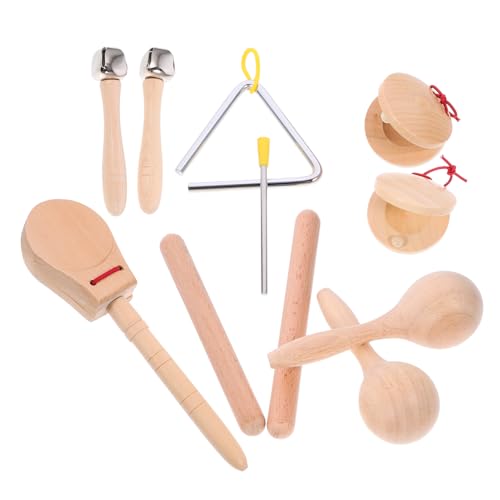 CIYODO 1 Satz Schlagzeug-instrumenten-Set Kind Musik Sensorisch Für Säuglinge Holz -Percussion -Instrument Schlaginstrument Metall von CIYODO
