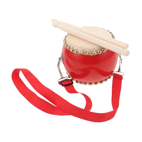 CIYODO 1 Satz Schlagzeug mit Tragriemen und Drumsticks Robustes Trommelspielzeug für Kleinkinder Tragbares Percussion Instrument Musikalität und Rhythmusentwicklung von CIYODO