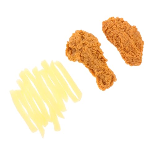 CIYODO 1 Satz Simulation Hähnchen Und Pommes Frites Gebratenes Huhn Gefälschte Pommes Frites Simuliertes Brathähnchen Simulationsmodell Für Hähnchenschenkel Küche PVC Einstellen Cosplay von CIYODO