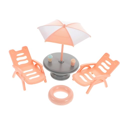 CIYODO 1 Satz Strandmöbel Set für Puppenhaus Miniatur Strandliegestühle und Zubehör Realistisches für Zubehör für Kreative Strandlandschaften von CIYODO