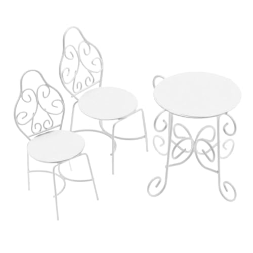 CIYODO 1 Satz Tee Tisch und Stuhlkombinationsmodell Miniatur Puppe winzige Möbel Mini- -Teetischmodell Mini-Stühle Mini-Stuhl-Modell Mini -Hausmöbel Mini Möbel Eisen Weiß CIYODO 1 Satz Tee Tisch und Stuhlkombinationsmodell Miniatur Puppe winzige Möbel Mini- -Teetischmodell Mini-Stühle Mini-Stuhl-Modell Mini -Hausmöbel Mini Möbel Eisen Weiß von CIYODO