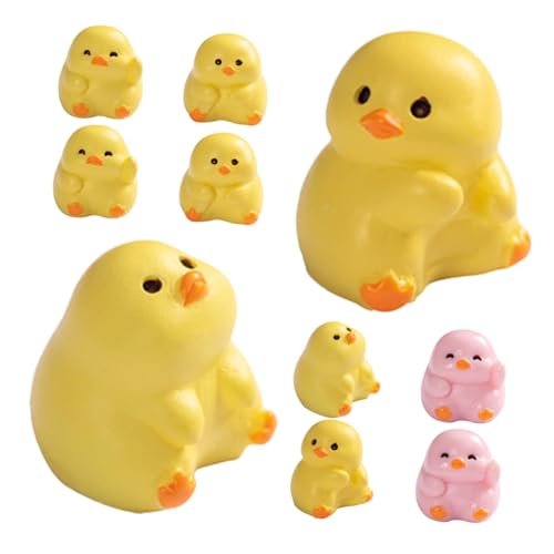 CIYODO 1 Satz Teiliges Entchen Langlebigem Harz Niedliche Kleine Tierfiguren Für DIY Basteln Miniatur Gartendeko Für Topfpflanzen Terrarien Und Micro Landschaften 10 Stück von CIYODO
