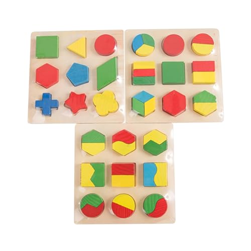 CIYODO 1 Satz Teiliges Geometrische Holzbausteine Pädagogisches für Formen und Farberkennung Kreativität und Hand Augen Koordination von CIYODO