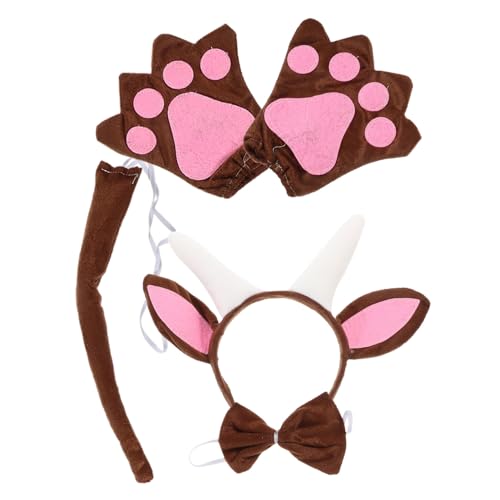 CIYODO 1 Satz Tier Cosplay Zubehör Set mit Ziegenohren und Horn Teilig für Partys Halloween und Bühnenauftritte Haarschmuck und Handschuhe Leicht und Praktisch CIYODO 1 Satz Tier Cosplay Zubehör Set mit Ziegenohren und Horn Teilig für Partys Halloween und Bühnenauftritte Haarschmuck und Handschuhe Leicht und Praktisch von CIYODO