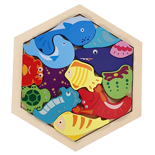 CIYODO 1 Satz Tierkognitives Puzzle Rätsel Tiere Holzwürfelpuzzle Tierblock-Puzzle Frühkindliche Bildungsmaterialien Tier-Matching-Spiel Hölzern von CIYODO