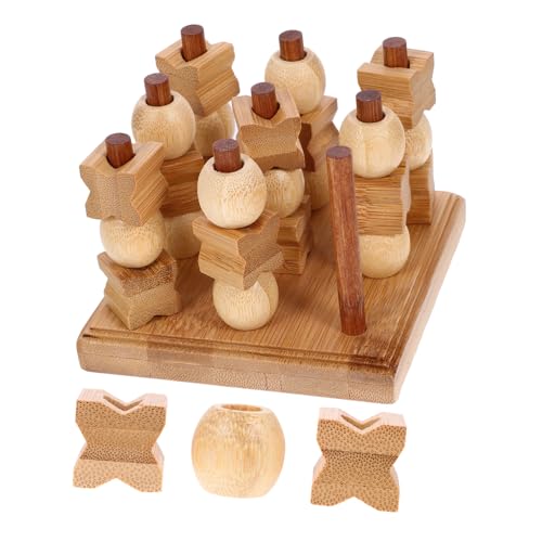 CIYODO 1 Satz -Toe Schach Kinderspielzeug Party Interaktives Tischspiel Interaktives Eltern- - Familienspiele Für Erwachsene Brettspielspielzeug Hölzern von CIYODO