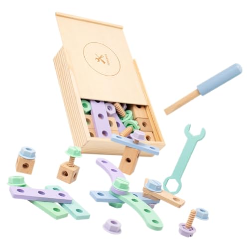 CIYODO 1 Satz Werkzeugkasten für Montage werkzeugkoffer Montessori Tools Kit Baukits für Werkzeugkasten für Bauen Kinderwerkzeugspielzeug Kinderspielzeug hölzern von CIYODO
