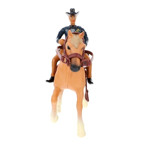 CIYODO 1 Satz Western Cowboy Knight Model Pferdefiguren Spielset Cowboy -Figur Pferdestatuen Wohnkultur Vintage-Western- Desktop-Pferdedekor Abs Yellow von CIYODO