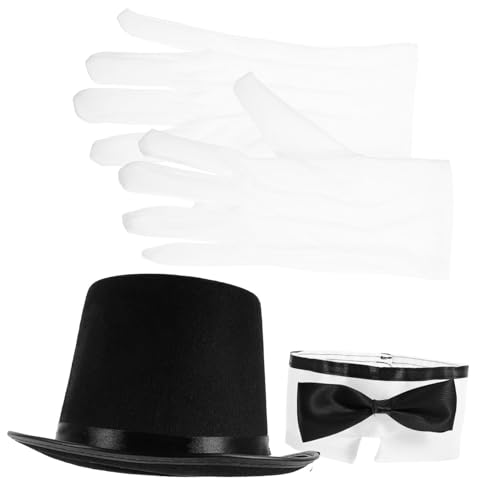 CIYODO 1 Satz Zaubererkostüm Jungs Cosplay Party Kostüme Kleinkinder Verkleiden Sich Zauberer Kostümzubehör Kleinkind Verkleiden Zauberer-zylinder Zauberer Kleidung Stoff Black von CIYODO