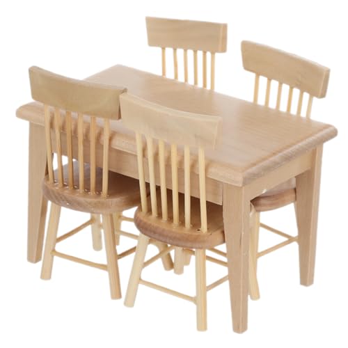 CIYODO 1 Satz Zubehör Für Puppenhäuser Miniaturtisch Miniaturmöbel Winzige Hausmöbel Mini-stühle Miniaturhausmöbel Mini-Tisch Miniatur-tischstühle Mini Möbel Winzige Möbel Hölzern von CIYODO