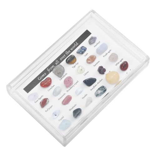 CIYODO 1 Schachtel Erz Proben Schreibtisch Natürlich Felsen Steindekor Dekorativer Stein Steine ​​zum Basteln Kleine Kristallmasse Kleine Kiesel Colorful Kunststoff-box von CIYODO