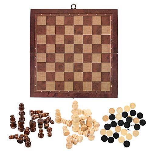 CIYODO 1 Set 3 1 Faltbares Schach Tragbares Schachspielzeug Für Intelligenzschach Pädagogisches Lernspielzeug Schachbrett Schachspiel Spielzeugschach Kinderschach Holz von CIYODO