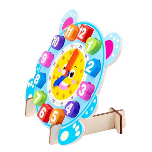CIYODO 1 Set Cartoon Uhr Bausteine ​​ Lehre Werkzeuge Pädagogisches Holz Blau von CIYODO
