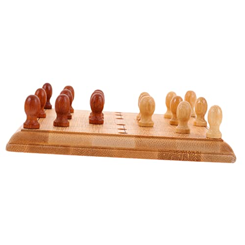 CIYODO 1 Set Mini Schachspiel Interessantes Schachspielzeug Pädagogisches Partyzubehör Desktop Schachspielzeug Pädagogisches Kognitives Schachbrett Bambus von CIYODO