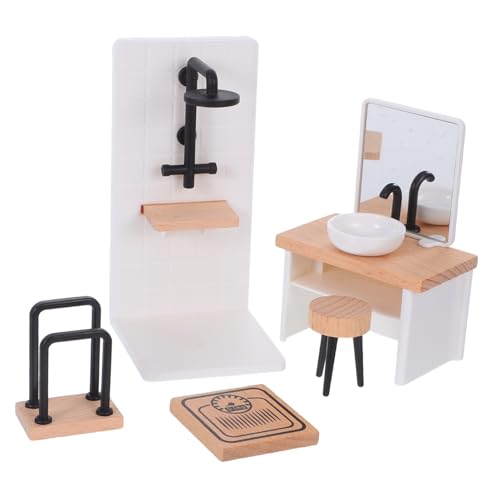 CIYODO 1 Set Miniatur-Badezimmer: Puppenhaus-badezimmermöbel Im Maßstab 1:12 – Mini-duschraum, Waschbecken, Hocker, Handtuchhalter, Mini-maßstab Für Puppenzubehör CIYODO 1 Set Miniatur-Badezimmer: Puppenhaus-badezimmermöbel Im Maßstab 1:12 – Mini-duschraum, Waschbecken, Hocker, Handtuchhalter, Mini-maßstab Für Puppenzubehör von CIYODO