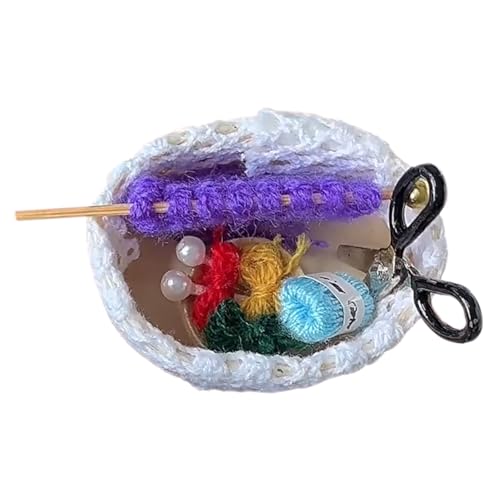 CIYODO 1 Set Miniatur-puppenhauszubehör: Kleiner Nähkorb Mit Garn-bastelbedarf, Ideal Für Kinderspielzeug, Strickset Und DIY-projekte CIYODO 1 Set Miniatur-puppenhauszubehör: Kleiner Nähkorb Mit Garn-bastelbedarf, Ideal Für Kinderspielzeug, Strickset Und DIY-projekte von CIYODO