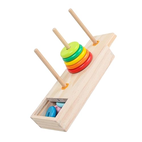 CIYODO 1 Set Regenbogen Nistspielzeug Stapelturm Formsortierspielzeug Bauring Stapler Geometrischer Stapler Formsortierer Stapler Sensorisches Stapelringblöcke Aus Holz Bunt von CIYODO