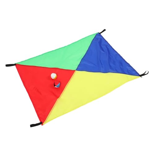 CIYODO Regenbogen-Ballon-Regenschirm 1 Stück Stoff Und 2 Stück Outdoor-Spielzeug Für Kinder Fitnessgeräte Für Das Training Der Sensorischen Integration von CIYODO