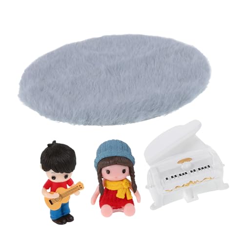 CIYODO 1 Set Tischdekorationen Puppenhaus Mini Klavierspielerfiguren Klaviermodell Mini Gitarrenfiguren Junge Und Mädchen Musikfiguren Musikinstrument Ornament Wohnkultur Puppe Harz von CIYODO