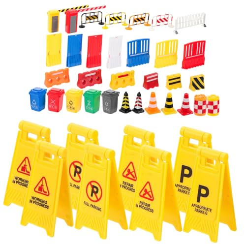 CIYODO 1 Set Transportspielzeug Mini Kinderspielzeug Verkehrszeichen Straßenschild Modell Verkehrszeichen Erkennungsspielzeug Miniatur Verkehrszeichen Verkehrsstraßen von CIYODO