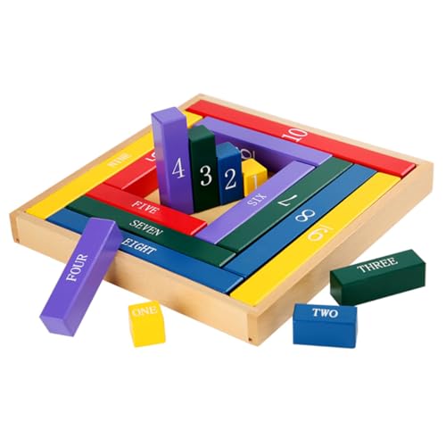 CIYODO 1 Stück Dezimalstabbausteine Puzzle Stangen zählen Arithmetische Mathe-Spielzeuge Lehrmittel zählen Kinderspielzeug hölzern Colorful von CIYODO
