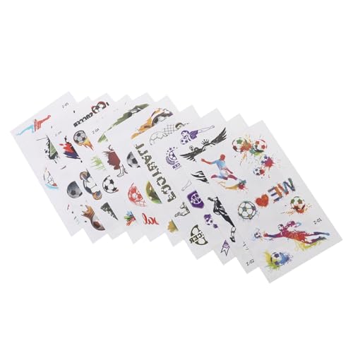 CIYODO 10 Blatt Fußball Gesichtsaufkleber Körperaufkleber Fußball-Klebeaufkleber Fußball-Partygeschenke Papier von CIYODO