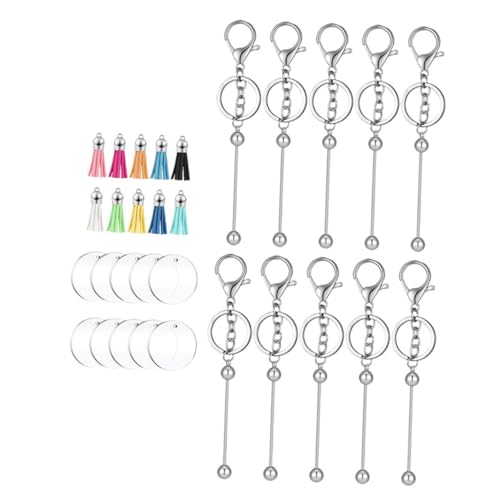 CIYODO 10 Sets DIY Schlüsselanhänger Schlüsselanhänger Haken Ringe Sublimation Schlüsselanhänger Blanko Schlüsselbänder Schlüsselanhänger Ketten Wärmeübertragung Schlüsselanhänger Hotel von CIYODO