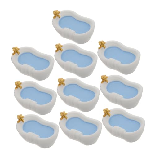 CIYODO 10 Stück Babyhausbadewanne Mikrobadewanne Puppenhaus Wohnzimmer Möbel Mini -spielzeugbadwanne Mini-Badezimmer Mini Möbel Zubehör Für Puppenhäuser Möbel Für Puppenhaus Weiß Plastik von CIYODO