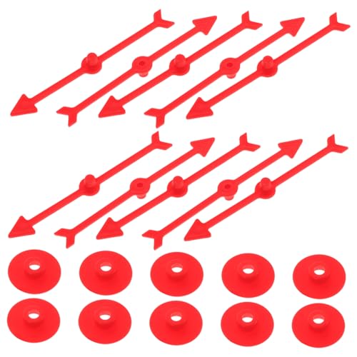 CIYODO 10 Stück Drehen Sie Den Spielzeiger Spiel Pfeile Spielpfeile Aus Kunststoff Rot Plastik von CIYODO