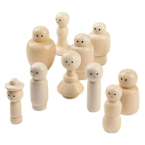 CIYODO 10 Stück Holzfiguren Peg-Puppen Puppe mit Haaren Mein unfertige Puppen aus Holz unvollendete Menschenpflock aus Holz unbemaltte Peg -Puppen Leute pfeifen Miniaturdekor CIYODO 10 Stück Holzfiguren Peg-Puppen Puppe mit Haaren Mein unfertige Puppen aus Holz unvollendete Menschenpflock aus Holz unbemaltte Peg -Puppen Leute pfeifen Miniaturdekor von CIYODO