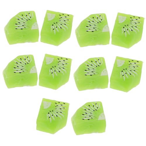CIYODO 10 Stück Kiwi -obstmodell Simulation Kiwi Für Schrank Realistische Falsche Früchte Lebensechte Fruchtverzierung Realistische Kirschdekoration Künstliche Kiwischeibe Grün Plastik von CIYODO