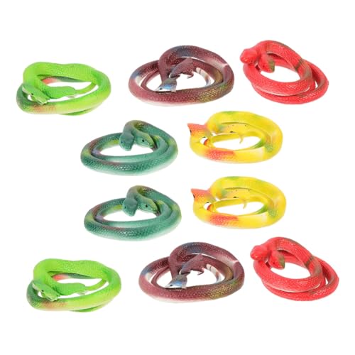 CIYODO 10 Stück Künstliches Schlangenmodell, Kleines Gefälschtes Schlangenspielzeug, Gruseliges Doppelkopf-streichschlangen-reptil-tierspielzeug CIYODO 10 Stück Künstliches Schlangenmodell, Kleines Gefälschtes Schlangenspielzeug, Gruseliges Doppelkopf-streichschlangen-reptil-tierspielzeug von CIYODO
