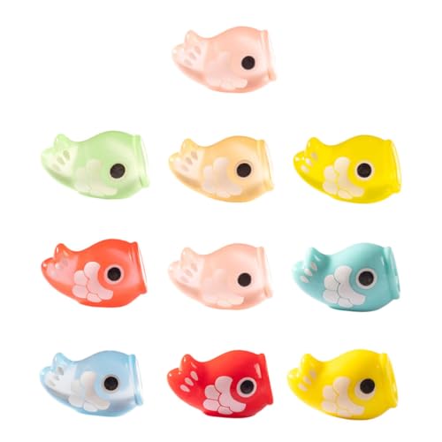 CIYODO 10 Stück Leuchtende Mini-Fische Aus Kunstharz, Miniatur-leuchtfische, Im Dunkeln Leuchtend, Japanische Karpfen-Ornamente Für Aquarium, Puppenhaus Und Schreibtisch-Dekoration von CIYODO