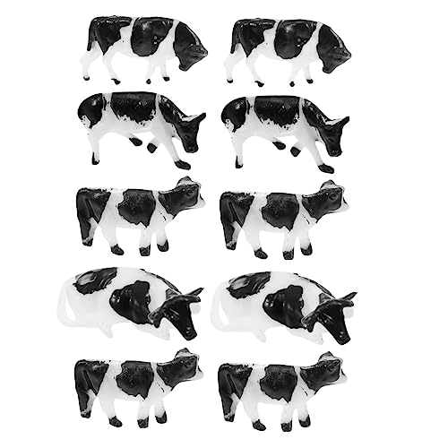 CIYODO 10 Stück Mini-Kuh, Bauernhoftiere, Kuhfiguren, Kunststoff, Bauernhof, Kuh, kleine Figur, Badetiere, Kinder, Bauchmuskeln, Puppenhaus, Zubehör von CIYODO
