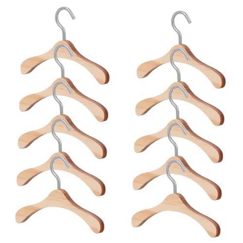CIYODO 10 Stück Mini Puppen Kleiderbügel aus Kleine Hänger für Puppenkleidung für Puppenhäuser und Ergänzung für Ihre Dekoration von CIYODO