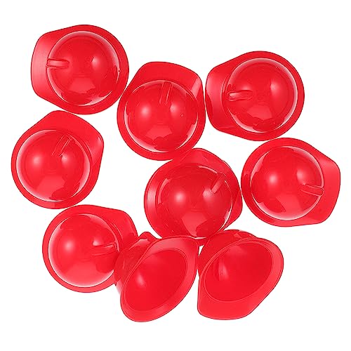 CIYODO 10 Stück Mini-Spielzeughelm Modell Spielzeugpuppenhelm (10 Helme in leuchtendem Rot) Babypuppe klein doll Accessories -Accessoire Puppenhelme Miniatur-Schutzhelm Abs von CIYODO