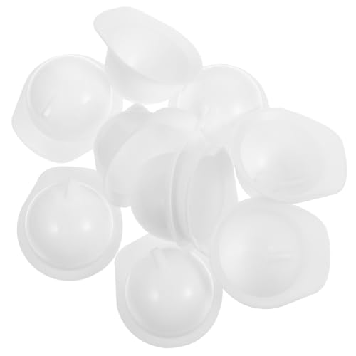 CIYODO 10 Stück Mini-Spielzeughelm Modell Spielzeugpuppenhelm (10 Helme in leuchtendem Rot) Konstruktionsspielzeug Helm für Minipuppe doll Accessories baustellenhelme Mini-Helm Abs von CIYODO