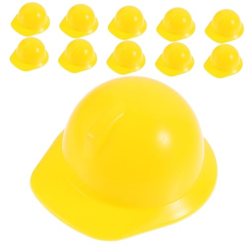 CIYODO 10 Stück Mini-Spielzeughelm Modell Spielzeugpuppenhelm (10 Helme in leuchtendem Rot) Puppe Mini-Helme Kleiner Helm doll Accessories tortendeko Einschulung kreativer Minihelm von CIYODO