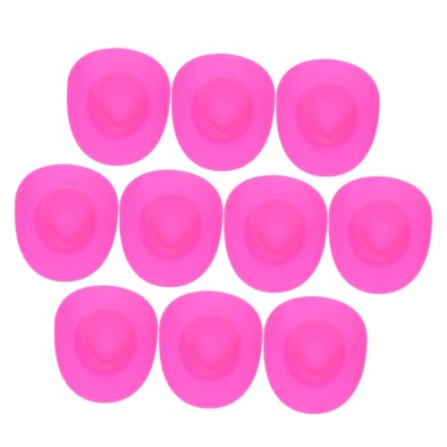 CIYODO 10 Stück Mini-cowboyhut Filzhut Trucker-Hut Cowboy-Hut Kleine Cowboyhüte Zum Basteln Cowboyhut Für Kinderhut Mini-Cowgirl-Hut Melone Clownhut Partyhut Mini-hüte Plastik Rosa von CIYODO
