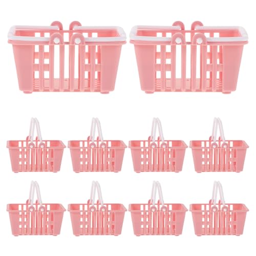 CIYODO 10 Stücke Miniatur Korb Spielzeug Mit Griff Für Puppenhaus Pretend Shopping Requisiten Mini Warenkorb Pädagogisches Spielset Zubehör CIYODO 10 Stücke Miniatur Korb Spielzeug Mit Griff Für Puppenhaus Pretend Shopping Requisiten Mini Warenkorb Pädagogisches Spielset Zubehör von CIYODO