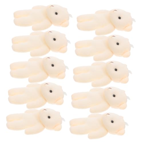 CIYODO 10 Stück Pendellanzpuppe Kleiner Bär winzig kleine Bären Bär Stofftier für Mini-Bärenspielzeug weiches kleines Stofftier Plüschtiere Mini-Plüschbär Stofftierbär PP Baumwolle Beige von CIYODO